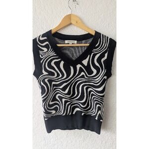 Another Girl Organic‎ Cotton Knit V Neck Sweater Vest Top Women US Small